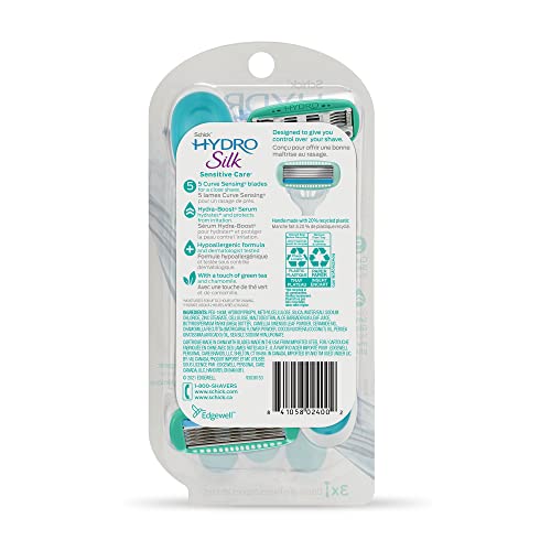 Hydro Silk Sensitive Skin Razor with 2 Moisturizing Razor Blade Refills J303599