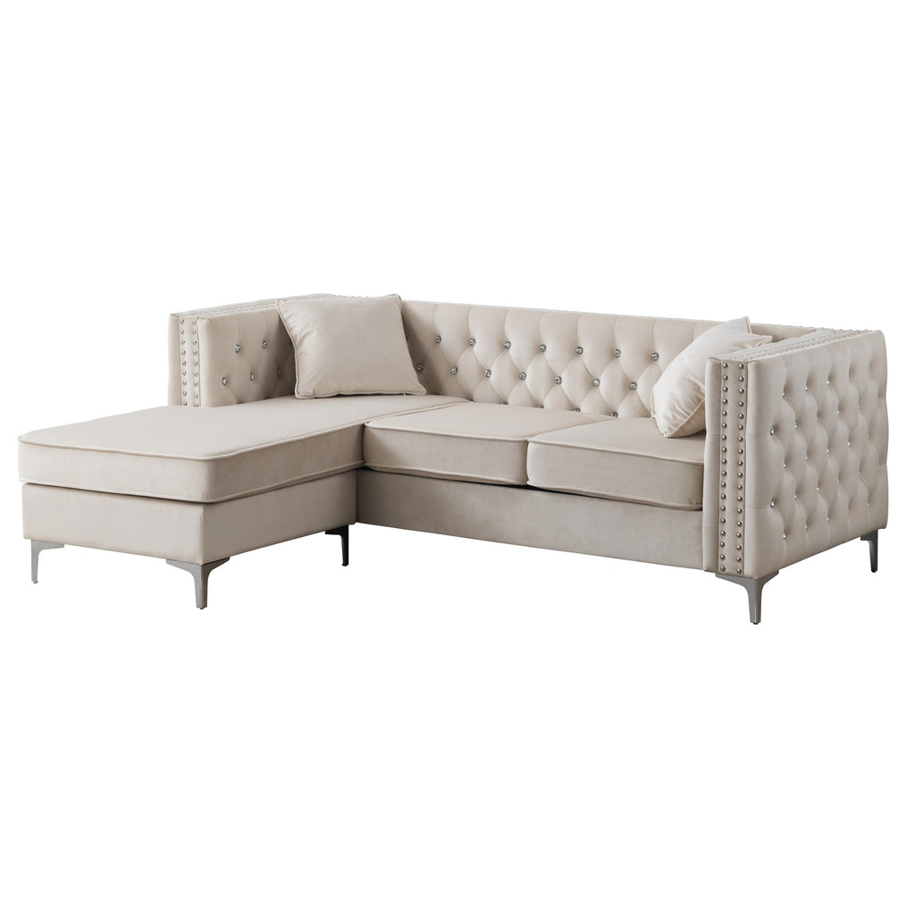 Ivory Sofa Chaise A7804