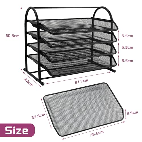 Black 5 Tier Mesh Desktop Letter Trays J433300