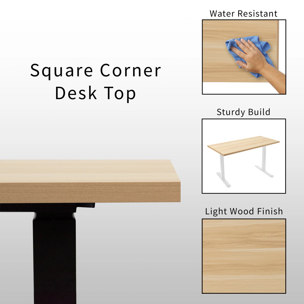 Light Wood 55" x 24" Square Corner Table Top S687370