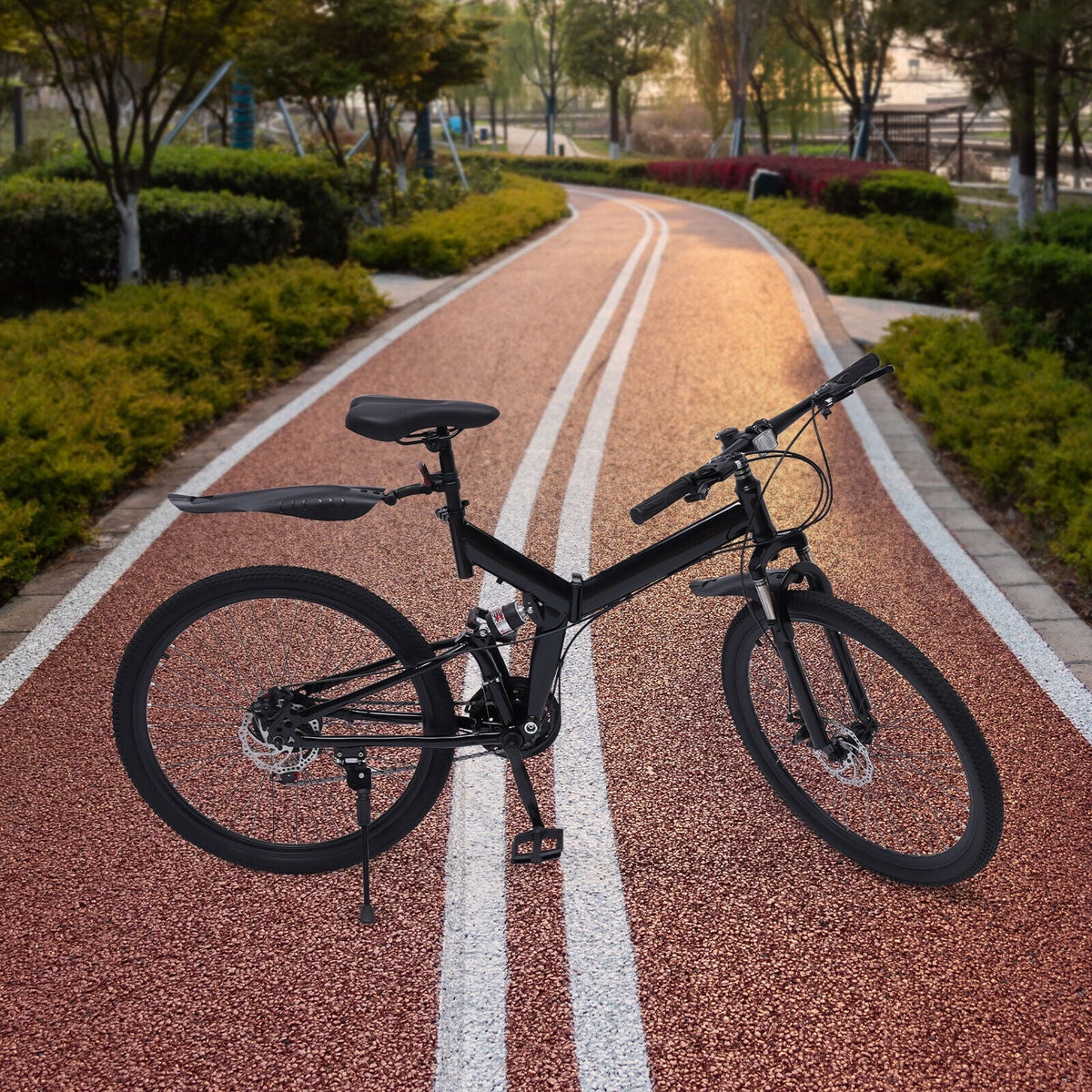 21 Speed Folding Mountain Bike Carbon Steel Adults Foldable Bicycle V139
