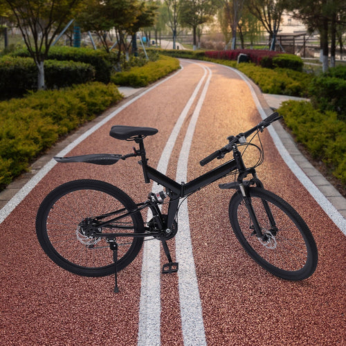 21 Speed Folding Mountain Bike Carbon Steel Adults Foldable Bicycle V139