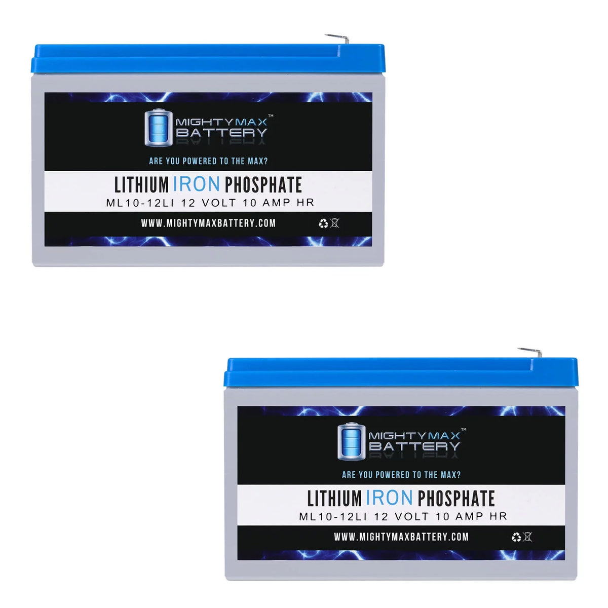 12V 10AH Lithium Replacement Battery - 2 Pack V977353