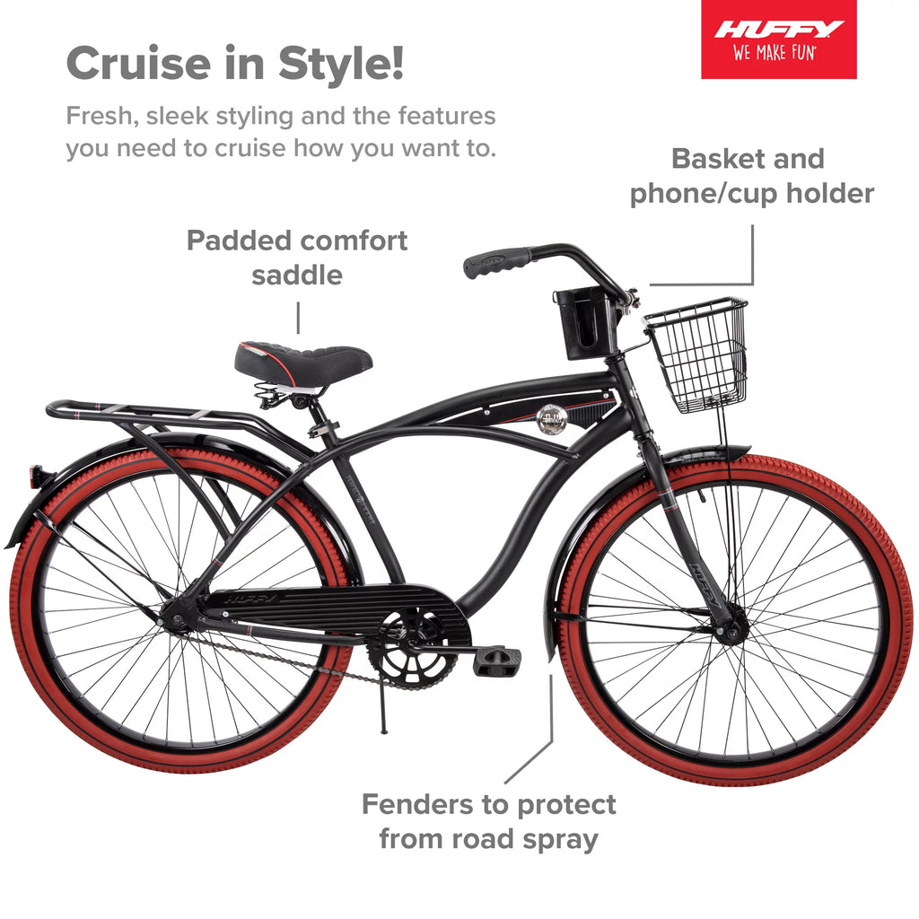 26 Inch Matte Black Cruiser Bike F810962