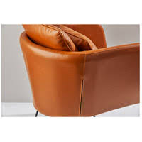 Camel Brown Distressed PU Leather Chair J5152
