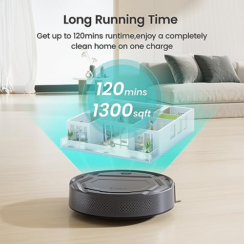 Robot Vacuum, 3 Adjustable Suction, 120 Min Runtime, Self-Charging O6055