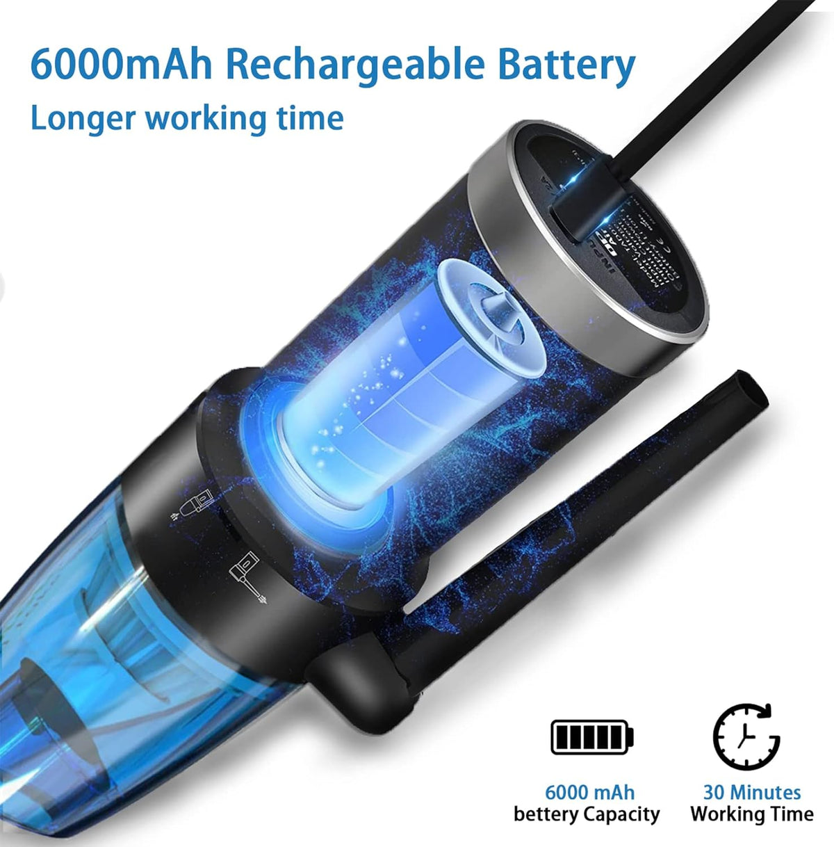 Compressed Air Duster 2-in-1 Vacuum Cleaner, Portable Handheld with 60000RPM Motor Z23920
