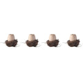 4 Sets Small Ceramic Vase Succulent Planter with Bird Nest N33111