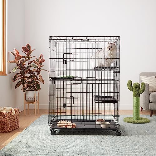 Large 3-Tier Black Cat Cage Playpen K390181