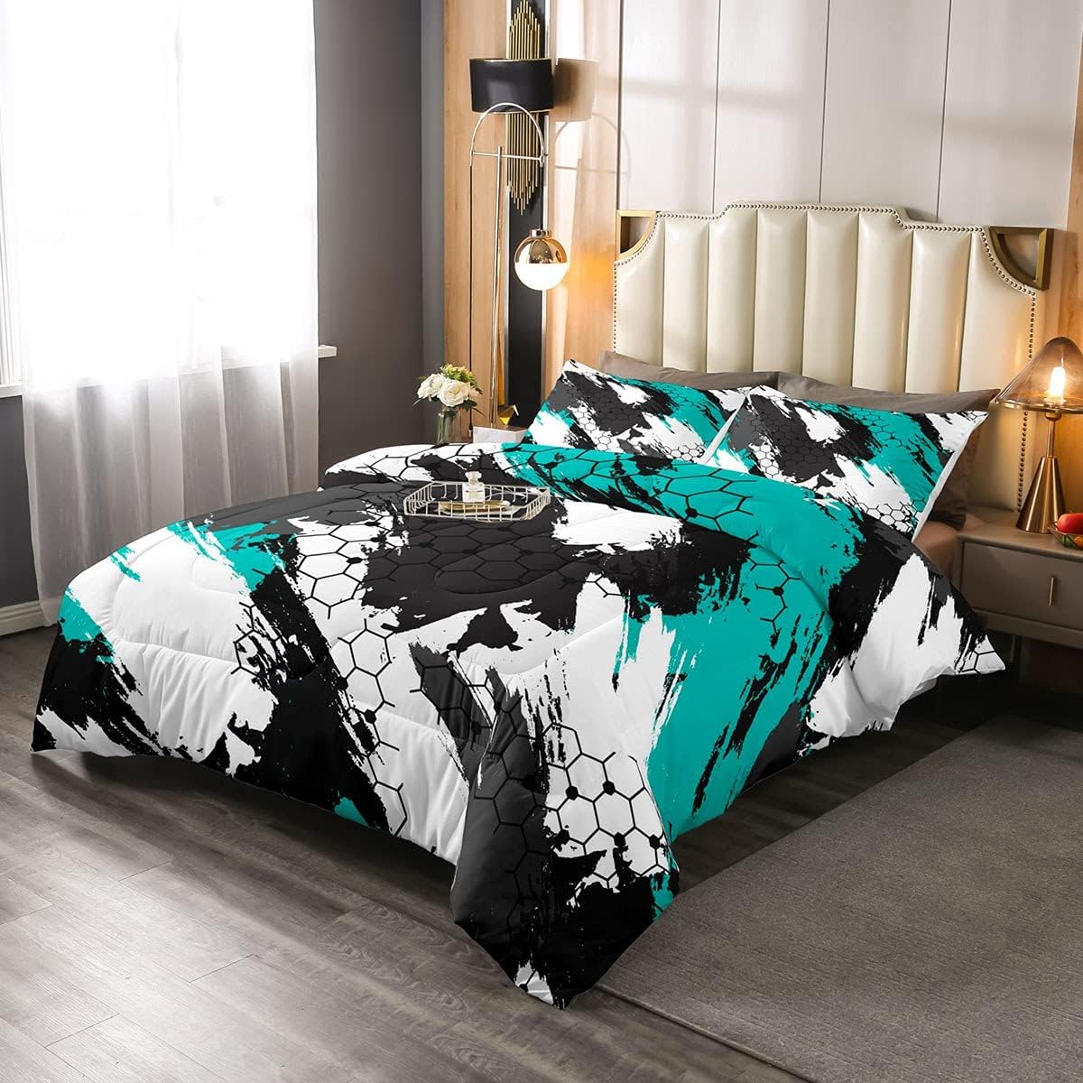 Purple Black Red Camouflage Comforter Set P1752