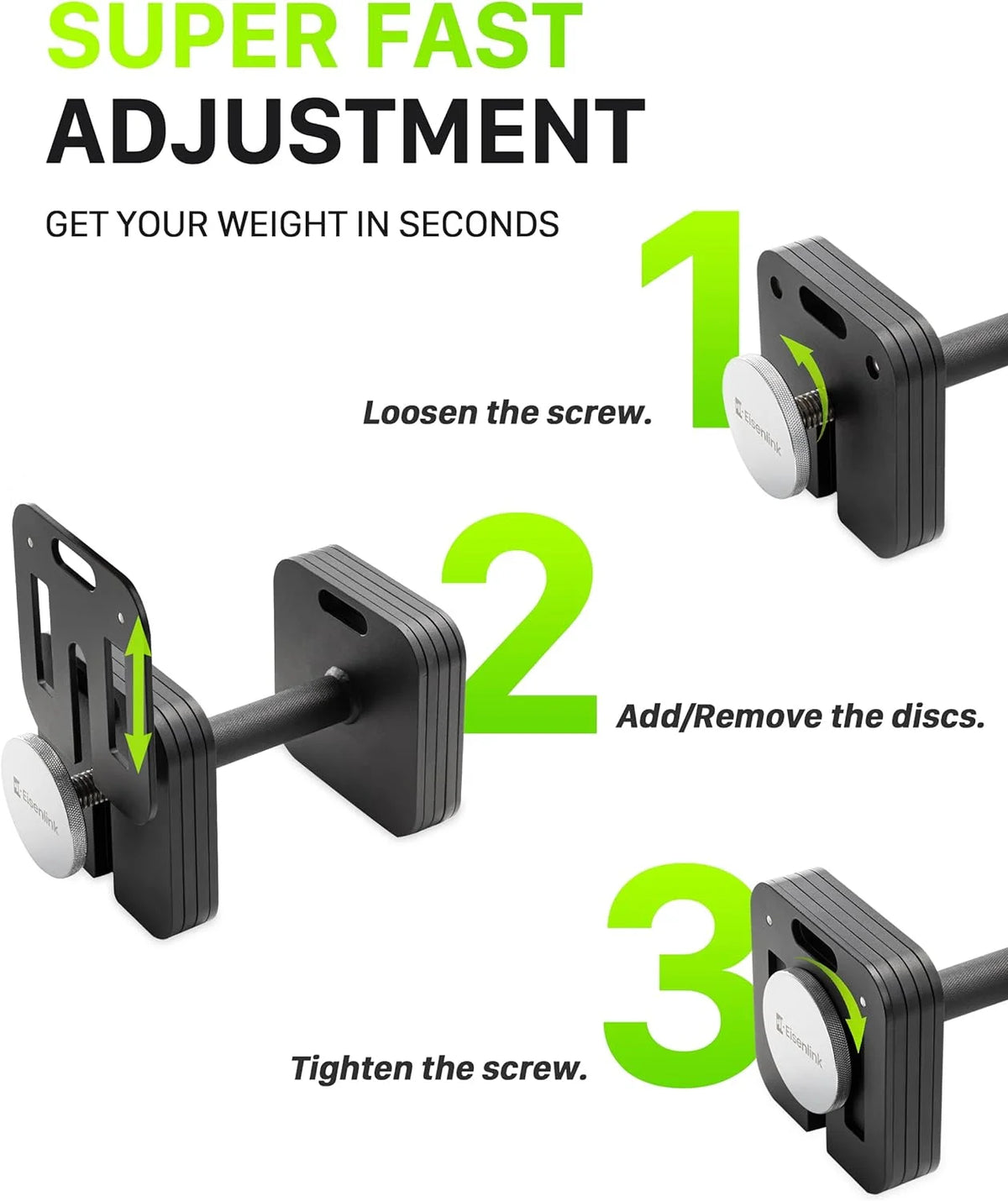 Adjustable Dumbbells 80lbs Pair 5 Pound Increments Q6247