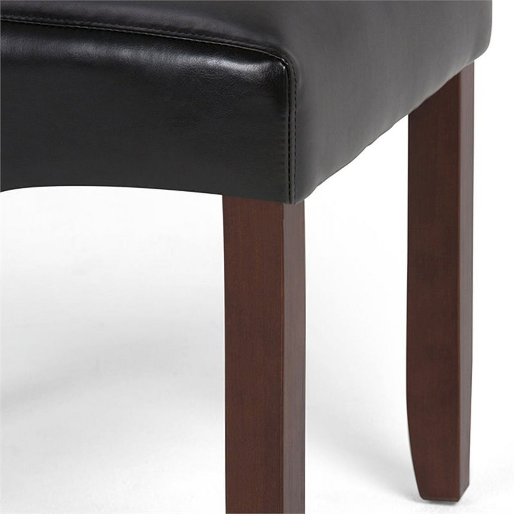 Black Faux Leather Tufted Chair (Set of 2) V808437