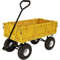 Yellow Utility Cart with Folding Sides and Liner Set L89078