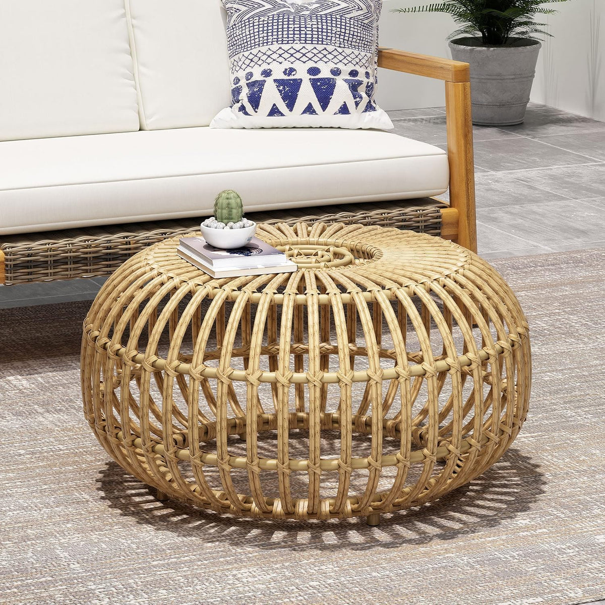 Round Rattan Wicker Coffee Table W233
