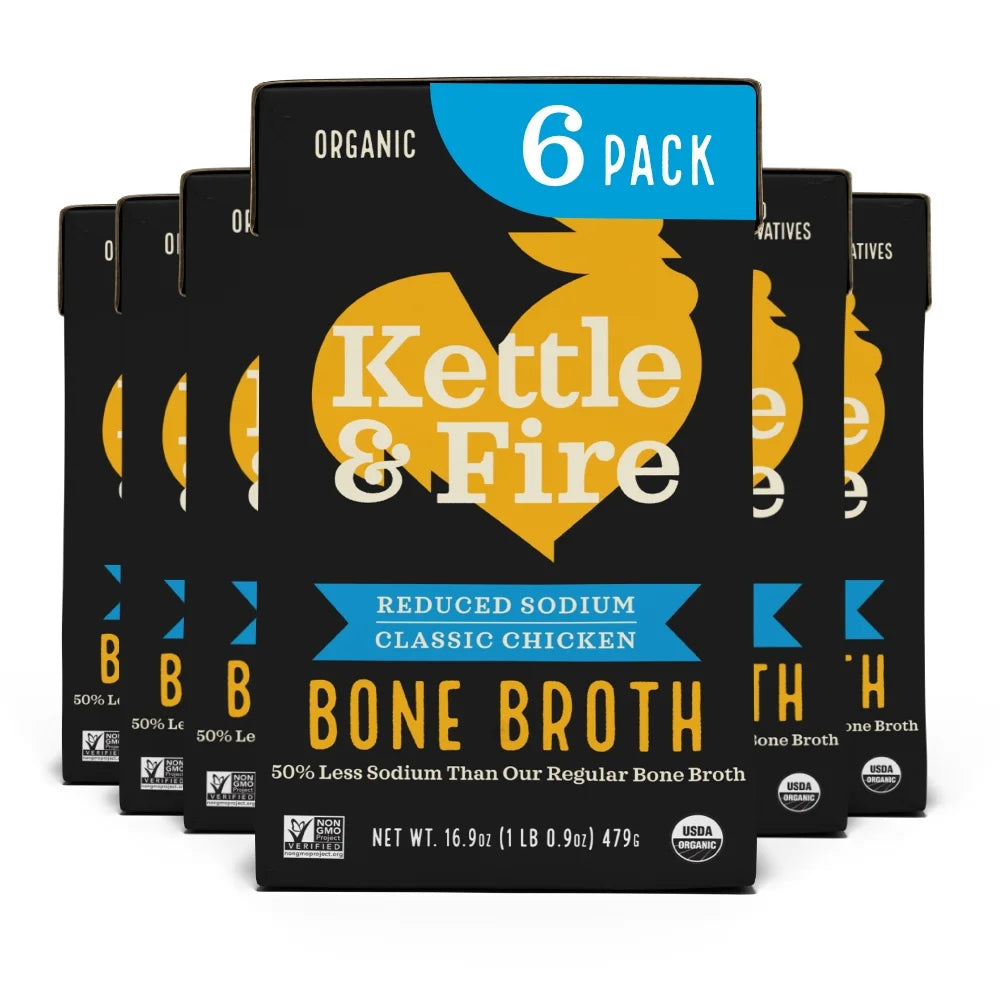 6 Pack Reduced Sodium Chicken Bone Broth X323