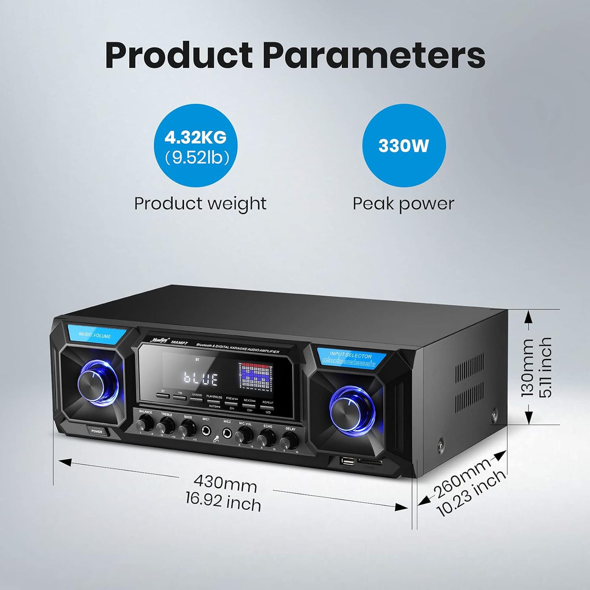 Home Audio Amplifier Stereo Receiver Bluetooth 2 Channel F901400