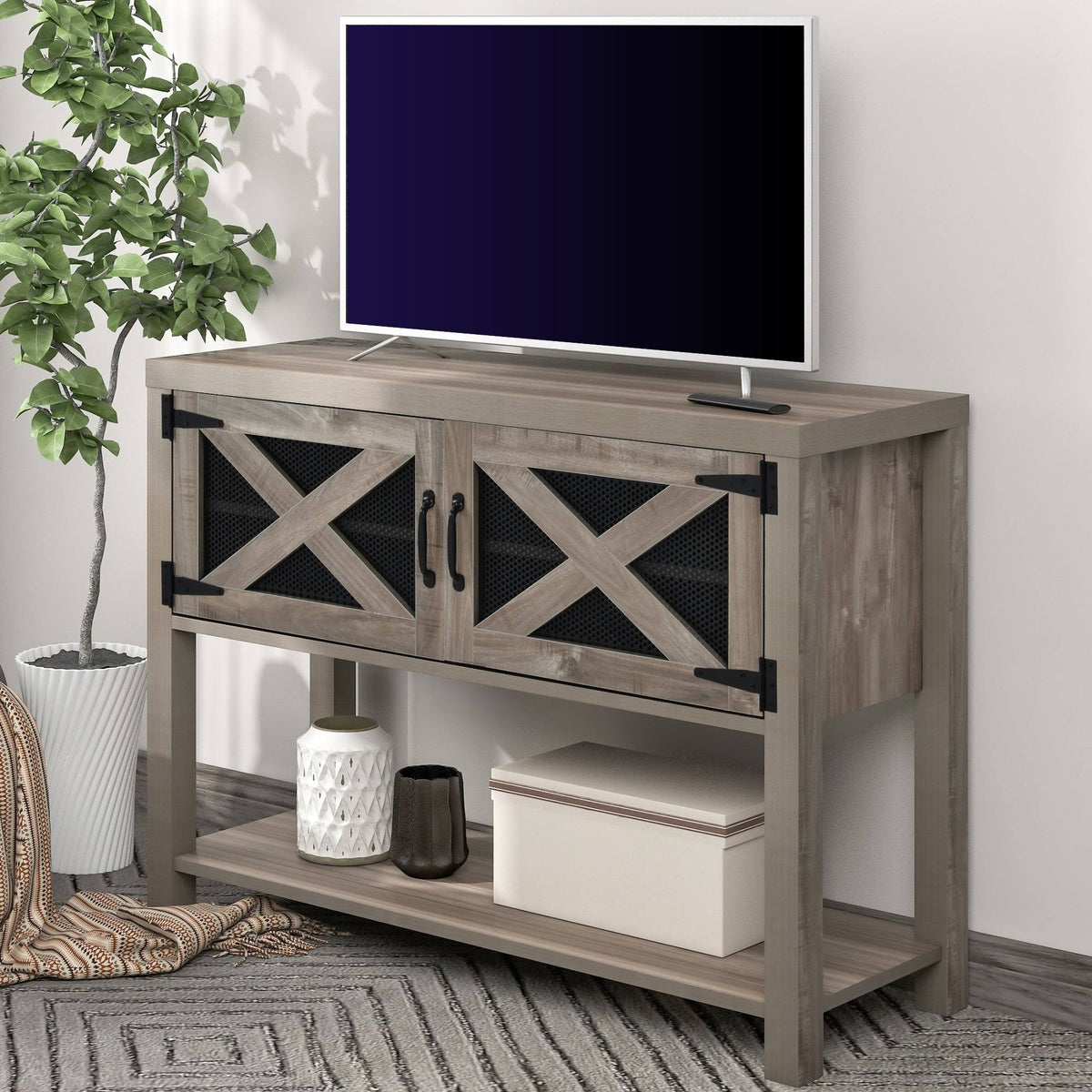 44x22 TV Stand Console with Storage and Shelf W4971