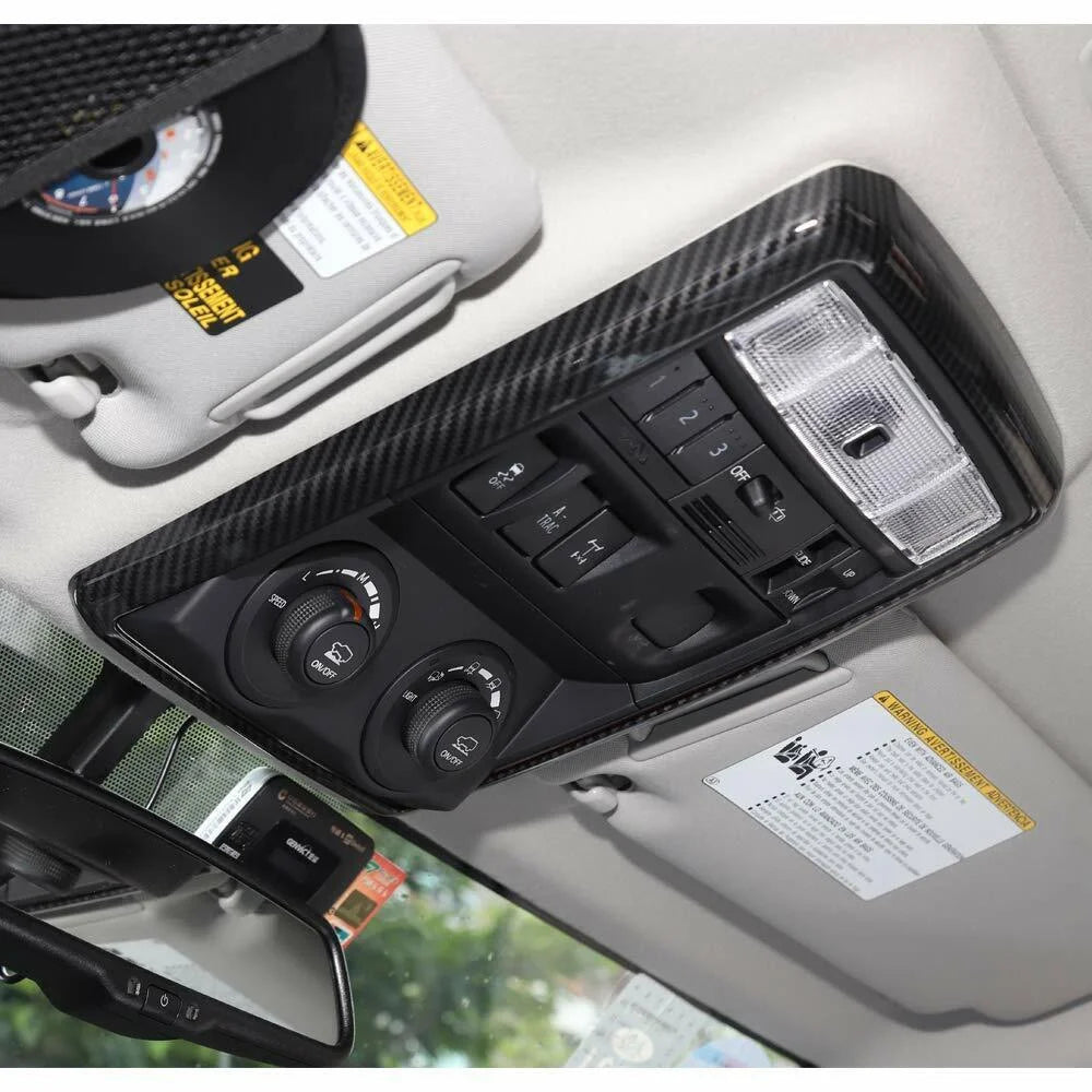 Carbon Fiber Roof Reading Light Frame Decor Cover Trim W460