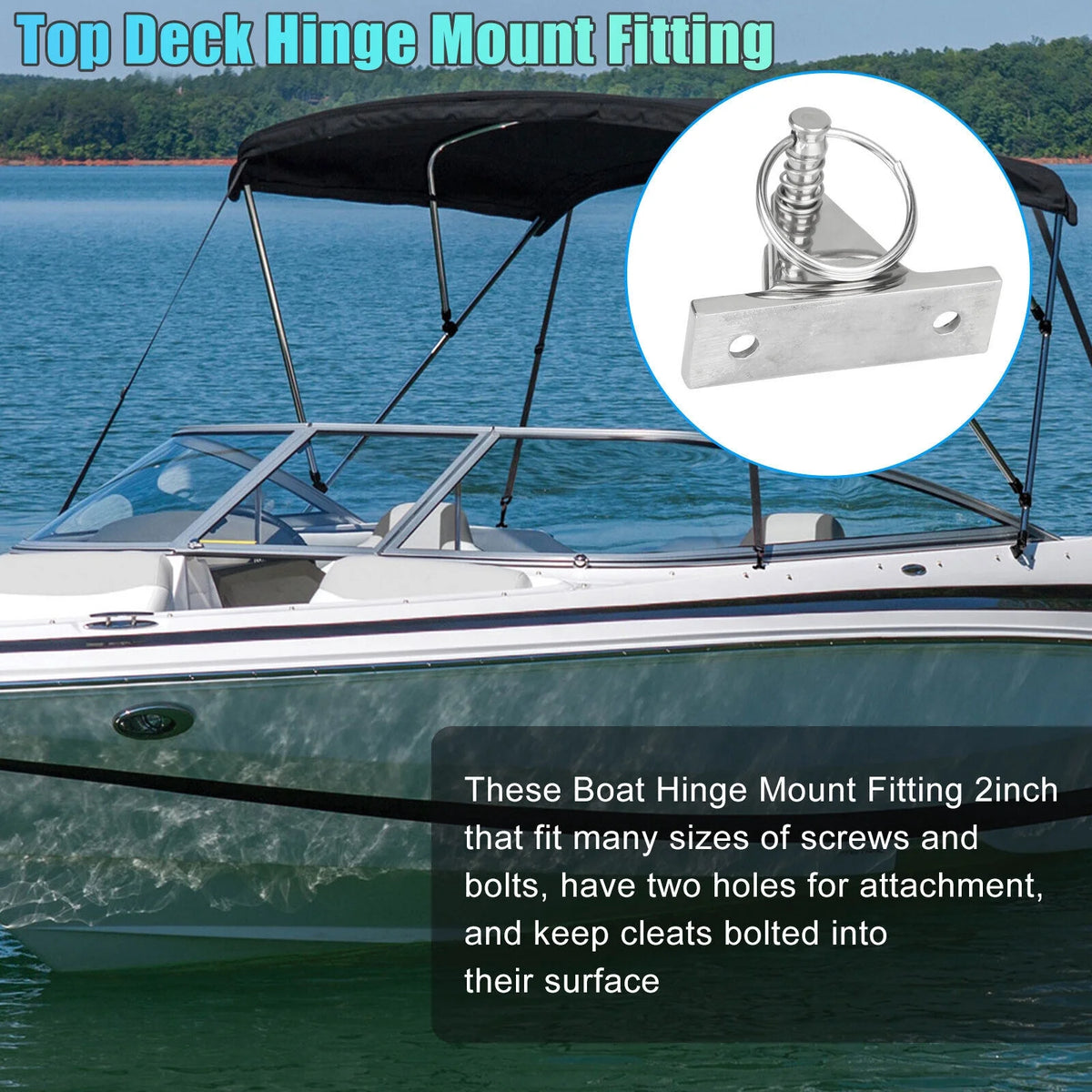 316 Stainless Steel Top Deck Hinge Mount Fitting Hardware Marine Boat Bimini C844615