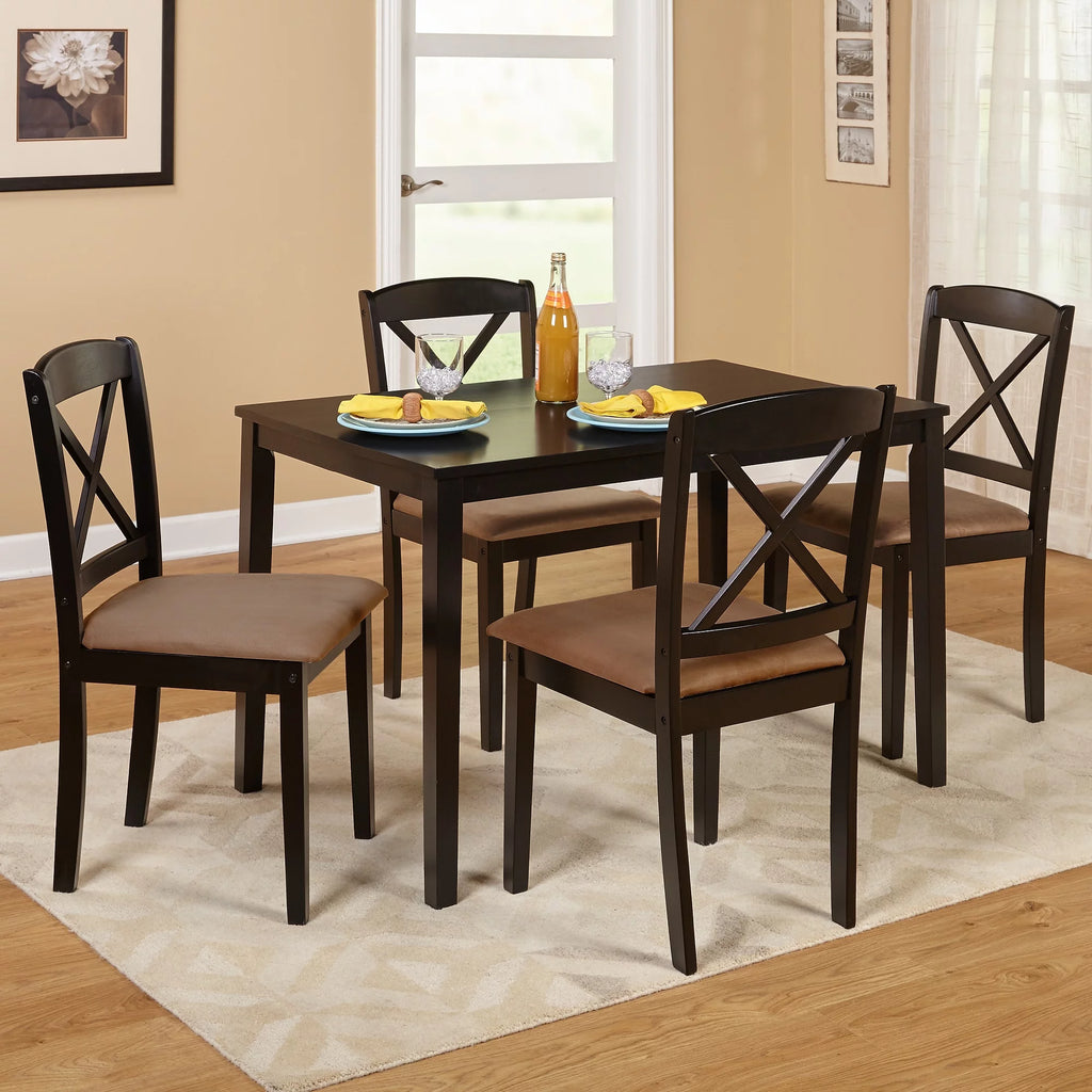 Brown 5 Piece Cross Back Dining Set L116