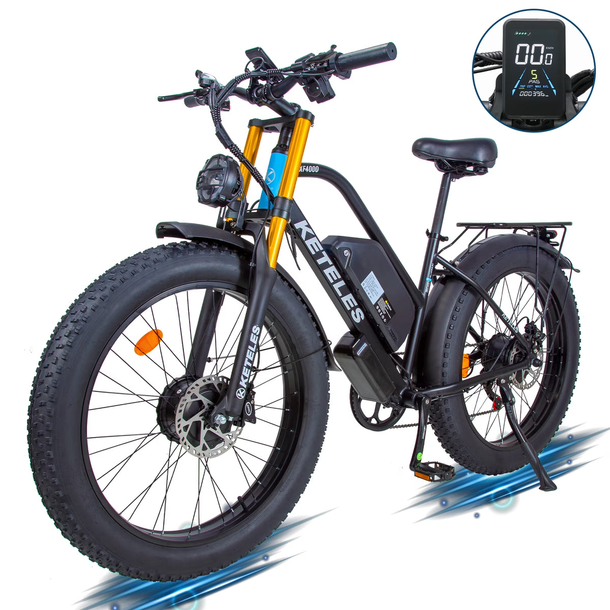 26" Fat Tire Electric Mountain Bike with Removable Battery B334