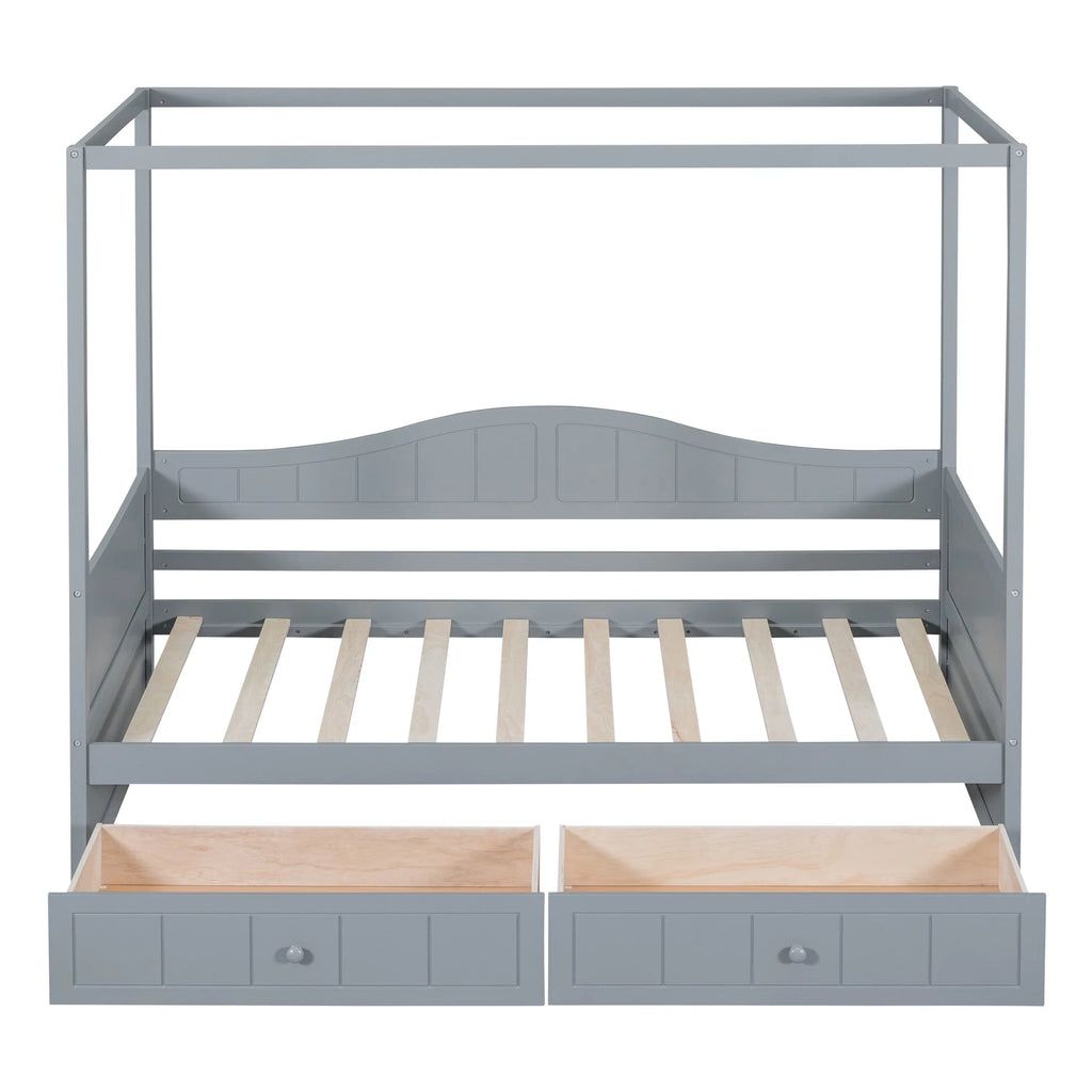 Twin Size Canopy Day Bed with 2 Drawers D61222