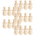 20pcs Unfinished Wood Peg Dolls with Nesting Cases K701285