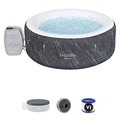 Gray 71 x 26 Inch Round Inflatable Hot Tub with Cover H816076