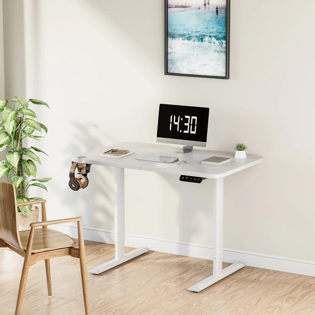 Electric Height Adjustable Standing Desk, 43 inch White M48505