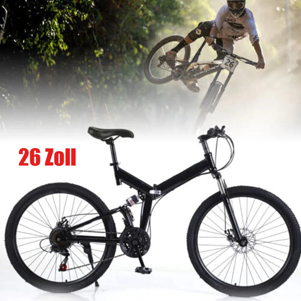 21 Speed Folding Mountain Bike Carbon Steel Adults Foldable Bicycle V139