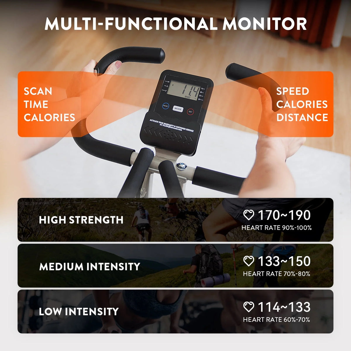 Folding Exercise Bike with 8 Level Adjustable Magnetic Resistance O8912