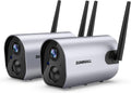 Wireless WiFi Security Camera, Rechargeable Battery Powered, 2PCS C4669