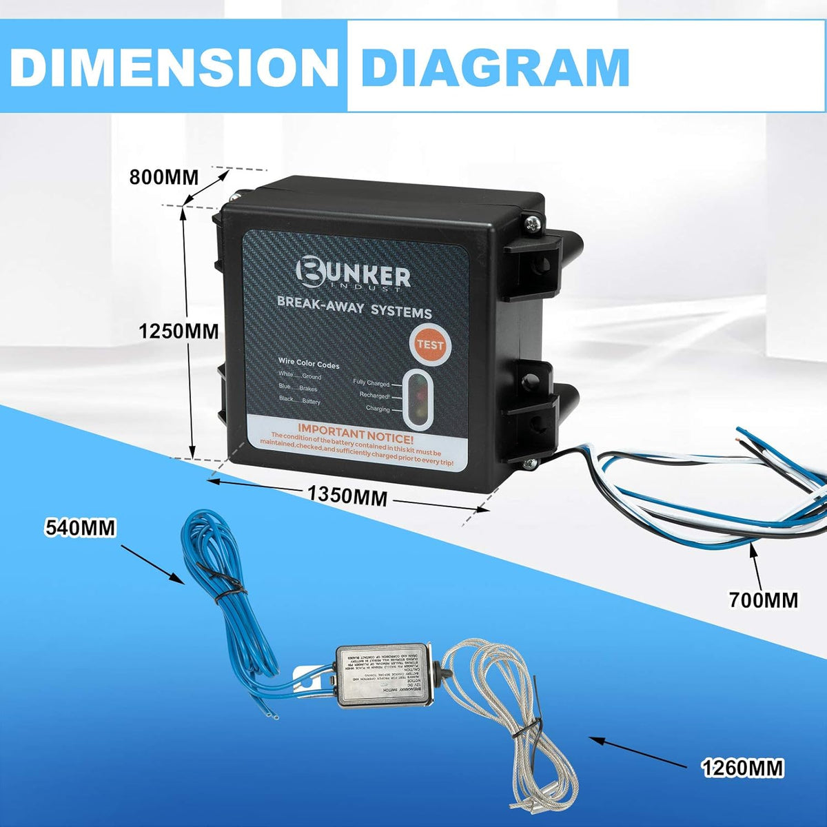 12V 5AH Trailer Brakes Breakaway Kit with Battery V56959