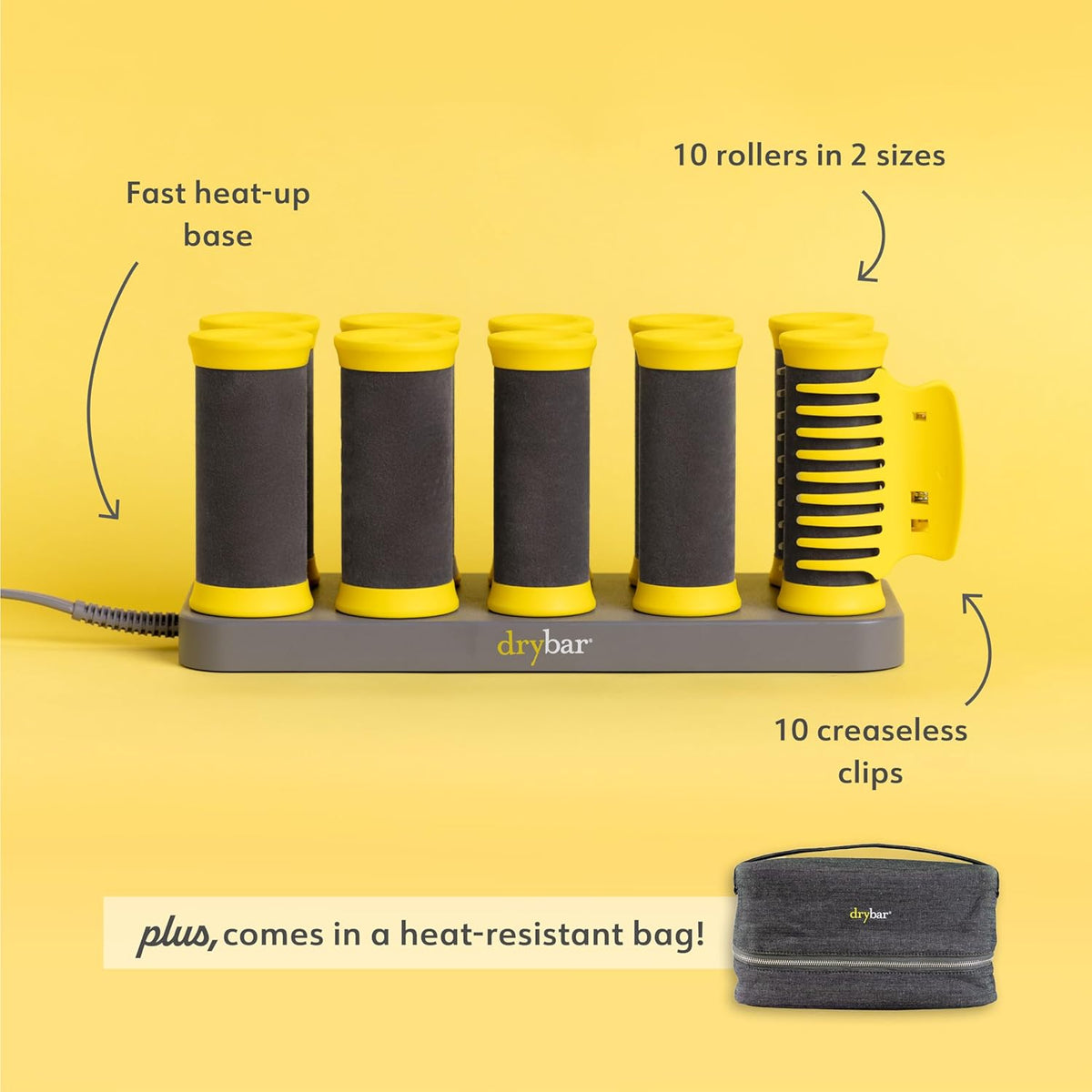 10 Rollers, 2 Sizes, Hot Rollers with Heat-Resistant Bag K17323
