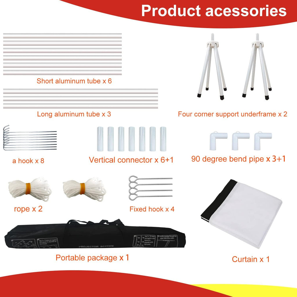 100 Inch Foldable Projector Screen with Stand and Carry Bag N259