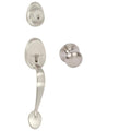 Double Cylinder Keyed Entry Handleset with Interior Knob or Lever Satin Nickel V434342