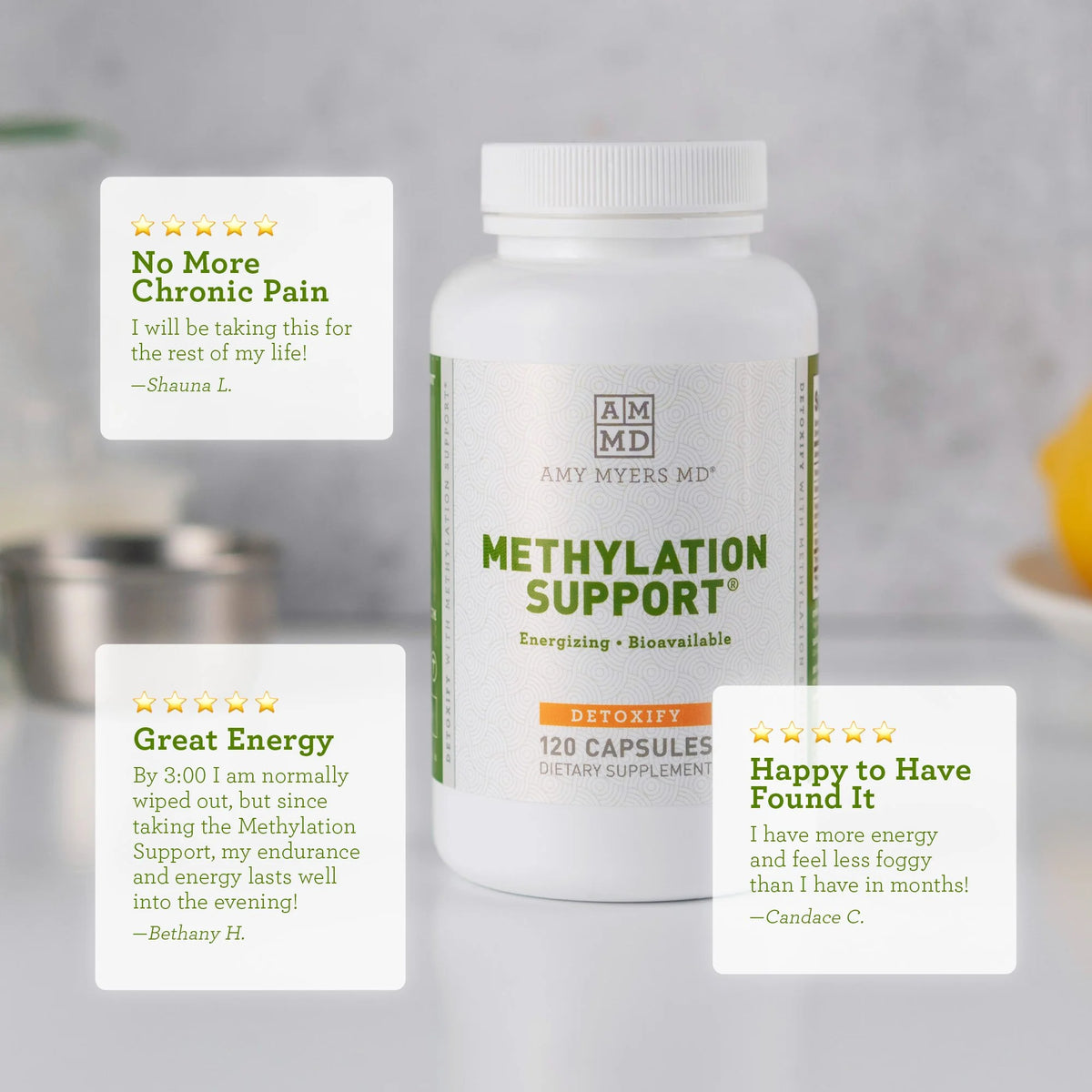 120 capsules Methylation Support Supplement with Folate and Vitamin B12 E199