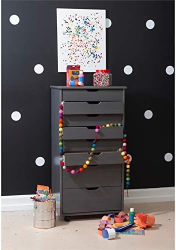 Gray Eight Drawer Wood Rolling Storage Cart O479278