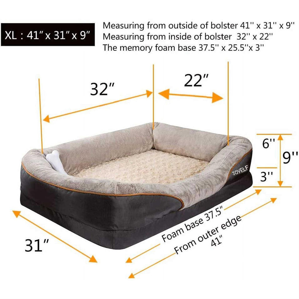 Large Memory Foam Orthopedic Dog Bed with Washable Cover I2379