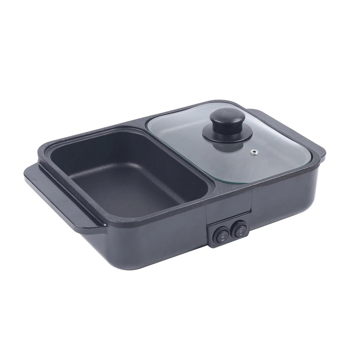 2-in-1 Electric Hot Pot BBQ Grill Smokeless Cooking Pan 1200W P420771
