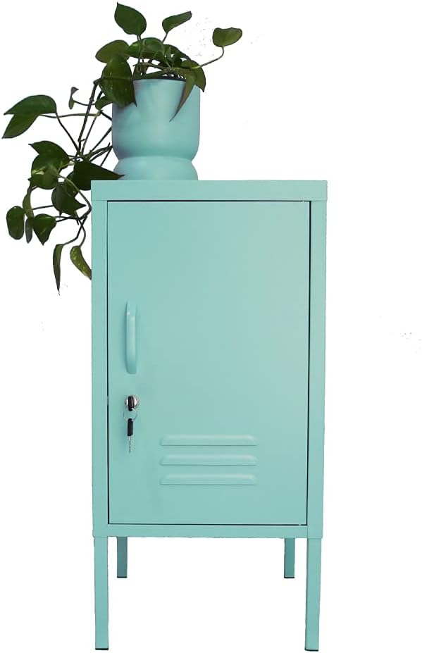 White Metal Locker End Table S378