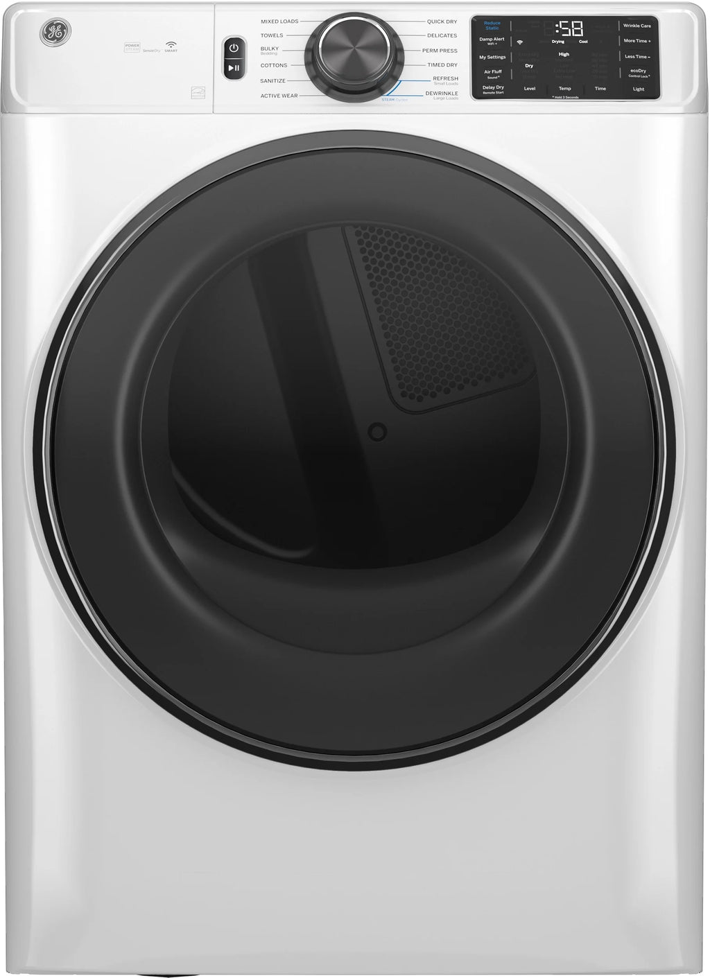 28 Inch Electric Dryer 7.8 CuFt with Steam and Sanitize H7404
