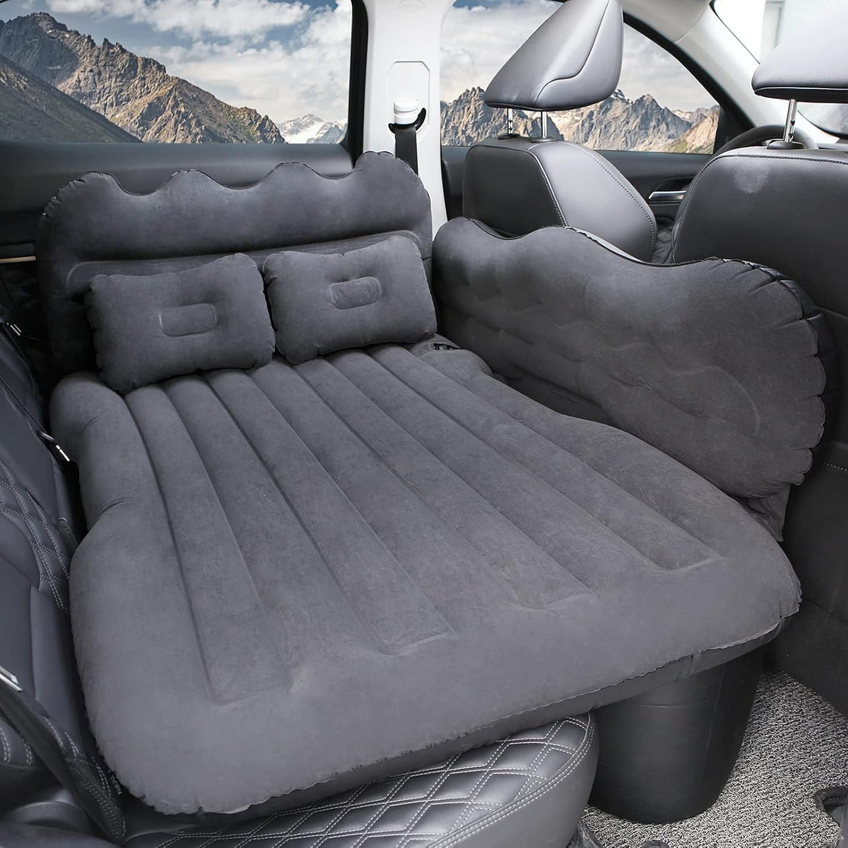 Car Air Mattress Inflatable Bed SUV Travel Camping Gray R9201