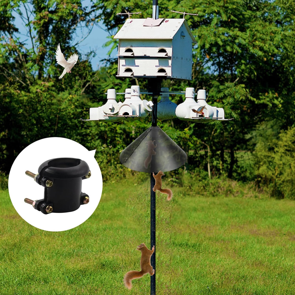 2 Pack Squirrel Baffle Accessory for Bird Feeder Pole W41765