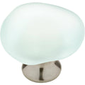 Satin Nickel and Natural Aqua Sea Glass Cabinet Knob (25-Pack) K928152