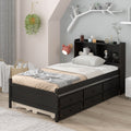 Twin Bed with Bookcase Trundle Drawers T1832