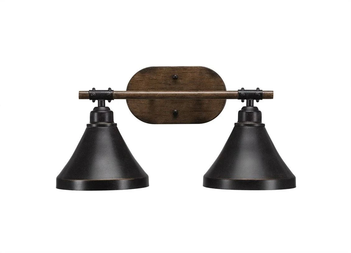 2 Light Bath Bar with Dark Granite Metal Shade B203142