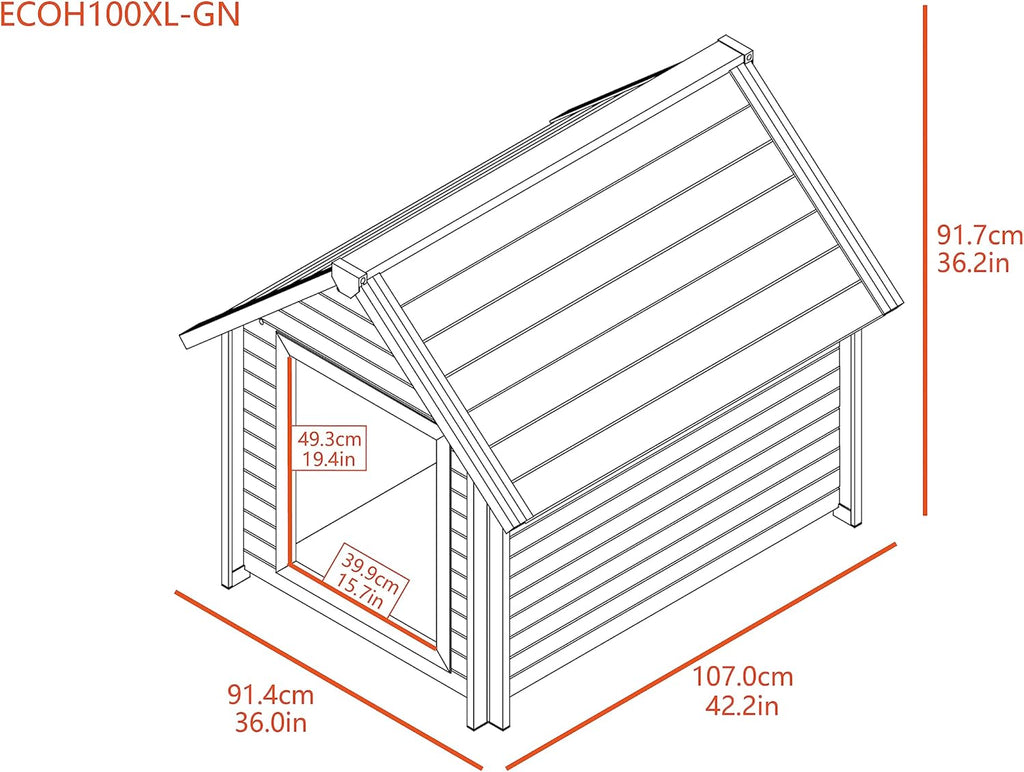Extra Large Pet Dog House Outdoor Bunk Style Shelter Raised Floor K771