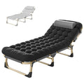 Blue Portable Folding Camping Cot with Mattress and Pillow M331