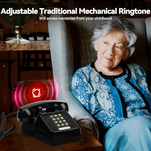 Beige Corded Retro Analog Desk Phone S45004